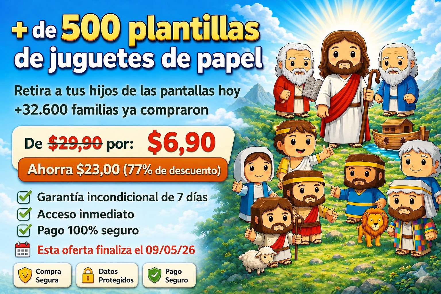 Kit Bíblico Digital — +500 Plantillas de juguetes de papel